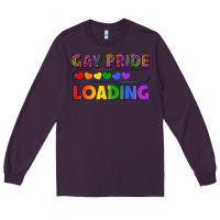 Plum Western Gay Pride Loading LGBTQ+ Long Sleeve Tee - BundleAndBundleShop