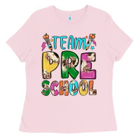 Bubblegum Pink team preschool Ladies Tee - JahusDesignShop