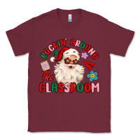 Burgundy rockin around the classroom Classic Tee - MaliasSmallBusiness