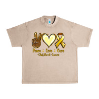 French Oak Peace love cure Bone Cancer Urban Heavy Tee - NancyCooperArtShop