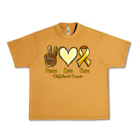 Peanut Butter Peace love cure Bone Cancer Urban Heavy Tee - NancyCooperArtShop