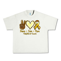 Pistachio Peace love cure Bone Cancer Urban Heavy Tee - NancyCooperArtShop
