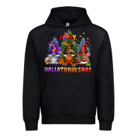 Black happy hallothanksmas Urban Hoodie - FaDigitalArtStudio