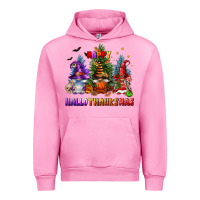 Fuchsia Pink happy hallothanksmas Urban Hoodie - FaDigitalArtStudio
