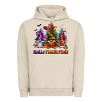 Pigment French Oak happy hallothanksmas Urban Hoodie - FaDigitalArtStudio