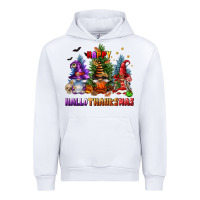 White happy hallothanksmas Urban Hoodie - FaDigitalArtStudio