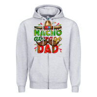 Heather Grey Nacho Average Dad with Mustache Zipper Hoodie - texasbilliewilder