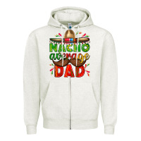 Oatmeal Heather Nacho Average Dad with Mustache Zipper Hoodie - texasbilliewilder