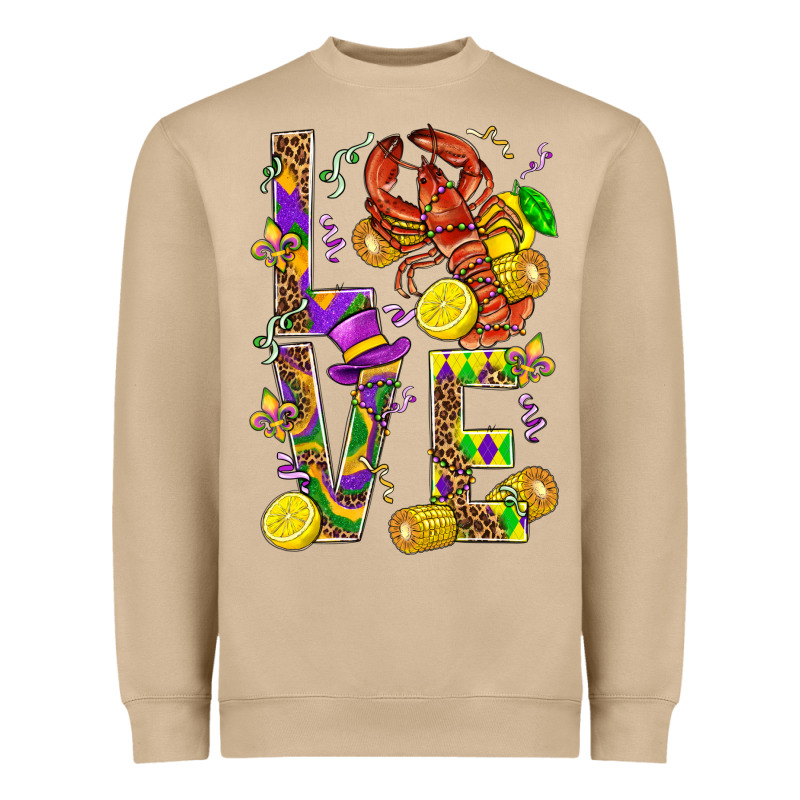 Love Crawfish Mardi Gras Heavyweight Sweatshirt by BundleAndBundleShop | Teevron