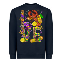 Navy Love Crawfish Mardi Gras Heavyweight Sweatshirt - BundleAndBundleShop