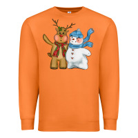 Carrot christmas reindeer snowman Premium Sweatshirt - CowGirlArtShop