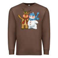 Chestnut christmas reindeer snowman Premium Sweatshirt - CowGirlArtShop