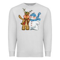 Dove Grey christmas reindeer snowman Premium Sweatshirt - CowGirlArtShop