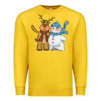 Lemon christmas reindeer snowman Premium Sweatshirt - CowGirlArtShop