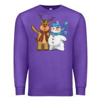 Purple christmas reindeer snowman Premium Sweatshirt - CowGirlArtShop