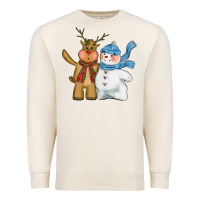 Sandshell christmas reindeer snowman Premium Sweatshirt - CowGirlArtShop