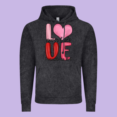 Love Never Fails Valentine S Day Vintage Hoodie Designed By Maliassmallbusiness