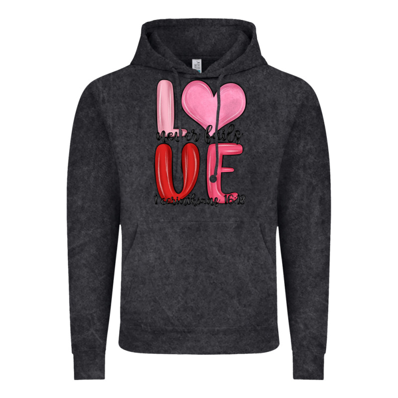 Love Never Fails Valentine S Day Vintage Hoodie by MaliasSmallBusiness | Teevron