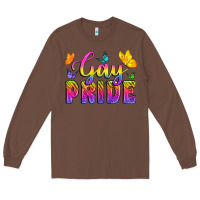 Chestnut Gay Pride With Butterfly Long Sleeve Tee - BundleAndBundleShop
