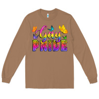 Toasted Coconut Gay Pride With Butterfly Long Sleeve Tee - BundleAndBundleShop