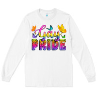 White Gay Pride With Butterfly Long Sleeve Tee - BundleAndBundleShop