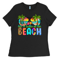 Black life is better at the beach Ladies Tee - RanaPortraitStore