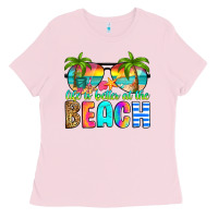 Bubblegum Pink life is better at the beach Ladies Tee - RanaPortraitStore