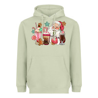 Matcha pink santa christmas santa coffe cups Heavyweight Hoodie - CowGirlArtShop