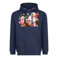 Navy pink santa christmas santa coffe cups Heavyweight Hoodie - CowGirlArtShop