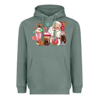 Sage pink santa christmas santa coffe cups Heavyweight Hoodie - CowGirlArtShop