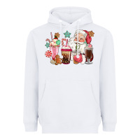White pink santa christmas santa coffe cups Heavyweight Hoodie - CowGirlArtShop
