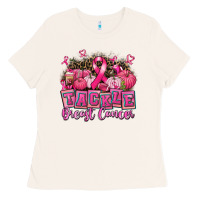 Bone tackle breast cancer with pumpkin Ladies Tee - AdoDesignShop