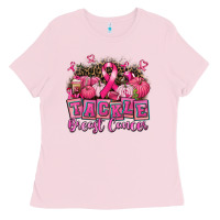 Bubblegum Pink tackle breast cancer with pumpkin Ladies Tee - AdoDesignShop