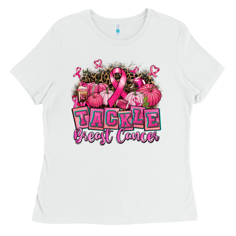 Tackle Breast Cancer With Pumpkin Ladies Tee by AdoDesignShop | Teevron