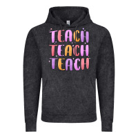Vintage Black teach teach varsity Vintage Hoodie - MaliasSmallBusiness
