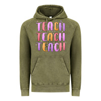 Vintage Olive teach teach varsity Vintage Hoodie - MaliasSmallBusiness