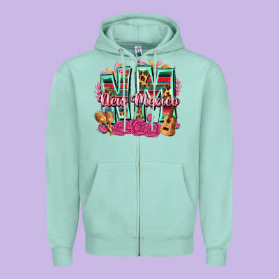New Mexico Zipper Hoodie Designed By Texasbilliewilder
