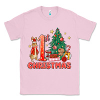 Bubblegum Pink red christmas bunny 1st christmas Classic Tee - MaliasSmallBusiness