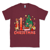 Burgundy red christmas bunny 1st christmas Classic Tee - MaliasSmallBusiness