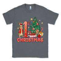 Charcoal Heather red christmas bunny 1st christmas Classic Tee - MaliasSmallBusiness