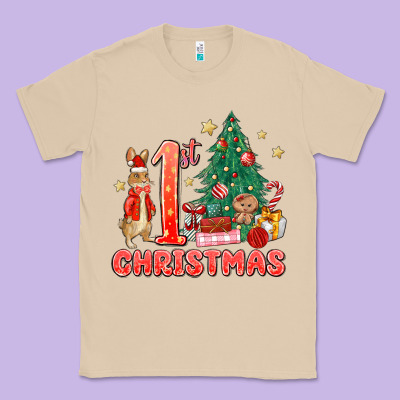 Red Christmas Bunny 1st Christmas Classic Tee Designed By Maliassmallbusiness