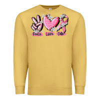 Antique Gold peace love cure breast cancer Premium Sweatshirt - CowGirlArtShop