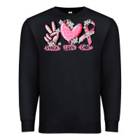 Black peace love cure breast cancer Premium Sweatshirt - CowGirlArtShop