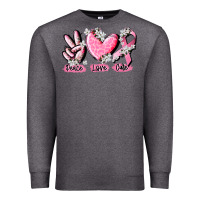 Charcoal Heather peace love cure breast cancer Premium Sweatshirt - CowGirlArtShop