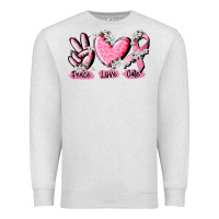 Oatmeal Heather peace love cure breast cancer Premium Sweatshirt - CowGirlArtShop
