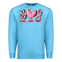 Ocean Blue peace love cure breast cancer Premium Sweatshirt - CowGirlArtShop