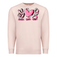 Pale Pink peace love cure breast cancer Premium Sweatshirt - CowGirlArtShop