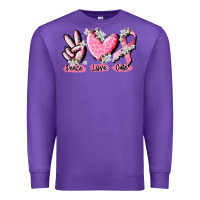 Purple peace love cure breast cancer Premium Sweatshirt - CowGirlArtShop