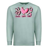 Seafoam peace love cure breast cancer Premium Sweatshirt - CowGirlArtShop