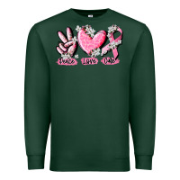 Sports Green peace love cure breast cancer Premium Sweatshirt - CowGirlArtShop